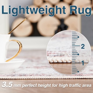 Foto 6 | Foto 6 | Alfombra Redonda Jinchan De 2,44 M, Lavable, Con Estampado Floral Rojo Vintage - Venta Internacional.