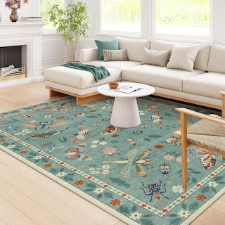 Foto 1 | Foto 1 | Alfombra Lahome, Color Verde Insecto, 240 X 300 Cm, Lavable, Para Sala De Estar - Venta Internacional.