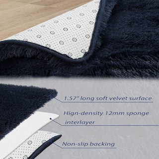 Foto 6 | Foto 6 | Alfombra Caromio Azul Marino Extra Grande De 240 Cm X 300 Cm, Ultrasuave - Venta Internacional.