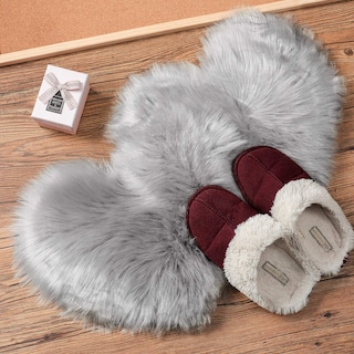 Foto 2 | Foto 2 | Alfombra Mudder Gris de Piel Sintética en Forma de Corazón 30 X 40 cm 2 Piezas - Venta Internacional