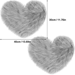 Foto 6 | Foto 6 | Alfombra Mudder Gris de Piel Sintética en Forma de Corazón 30 X 40 cm 2 Piezas - Venta Internacional