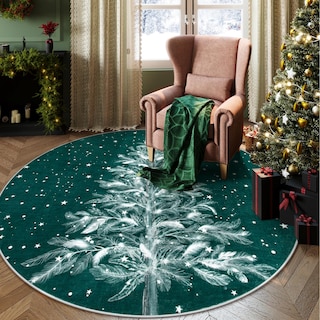 Foto 2 | Foto 2 | Alfombra Redonda Lahome Christmas 150 Cm - Venta Internacional