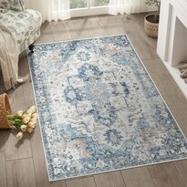 Alfombra Jinchan Lavable para Entrada Estilo Vintage 90 X 150 Cm Azul - Venta Internacional