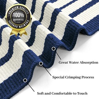 Foto 4 | Foto 4 | Alfombra De Exterior Kozyfly A Rayas De 90 X 150 Cm, Lavable, Azul Marino Y Blanco - Venta Internacional.
