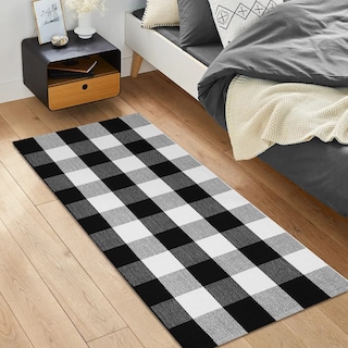 Foto 3 | Foto 3 | Alfombra Iohouze Buffalo Cuadros 60x110 Cm Negro y Blanco - Venta Internacional