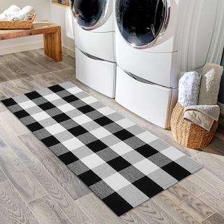 Foto 4 | Foto 4 | Alfombra Iohouze Buffalo Cuadros 60x110 Cm Negro y Blanco - Venta Internacional
