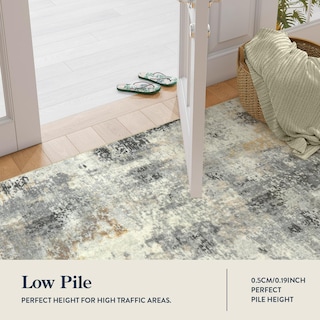 Foto 4 | Foto 4 | Alfombra Redonda Lahome Modern Abstract De 90 Cm Lavable Gris - Venta Internacional.