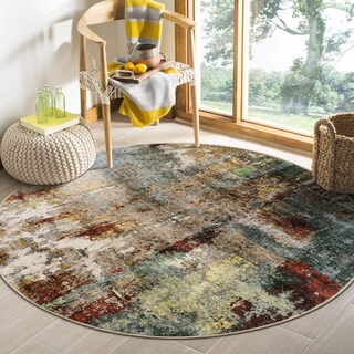 Foto 1 | Foto 1 | Alfombra Lahome Moderna Abstracta Roja 120 Cm X 120 Cm Lavable - Venta Internacional.
