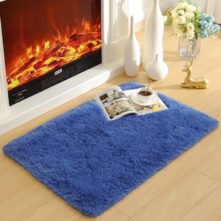 Foto 1 | Foto 1 | Alfombra Merelax Moderna Suave Y Esponjosa Peluda 60 X 90 Cm Color Azul Claro - Venta Internacional.