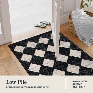 Foto 6 | Foto 6 | Alfombra Lahome Moroccan Trellis De 3 X 5 Pies Lavable Negra - Venta Internacional.