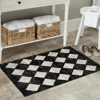 Foto 3 | Foto 3 | Alfombra Lahome Moroccan Trellis 60 X 90 Cm Antideslizante Negra - Venta Internacional.