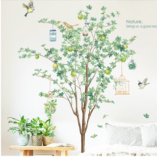 Foto 2 | Foto 2 | Sticker Vinil Decorativo Con Diseño De Árbol Con Pájaros Para Pared