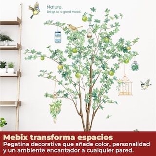 Foto 3 | Foto 3 | Sticker Vinil Decorativo Con Diseño De Árbol Con Pájaros Para Pared