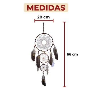 Foto 8 | Foto 8 | Atrapasueño Colgante Decorativo de 3 Círculos con Pluma Tradicional
