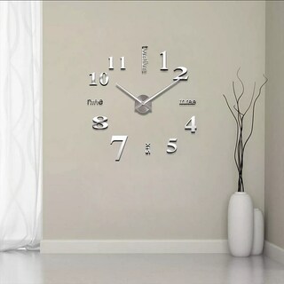 Foto 3 | Foto 3 | Vinilo Decorativo con Acabado de Espejo con Diseño de Reloj color Plata