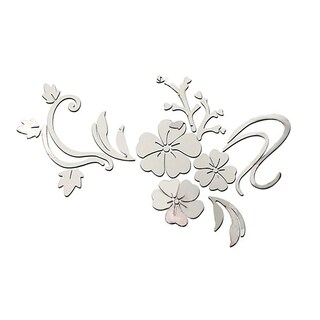 Foto 1 | Foto 1 | Vinilo Decorativo Con Acabado De Espejo Con Diseño De Flores 120 X 90 Cm Color Plata