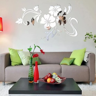 Foto 2 | Foto 2 | Vinilo Decorativo Con Acabado De Espejo Con Diseño De Flores 120 X 90 Cm Color Plata