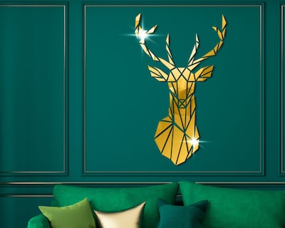 Foto 2 | Foto 2 | Vinilo Decorativo con Acabado de Espejo con Diseño de Ciervo color Oro