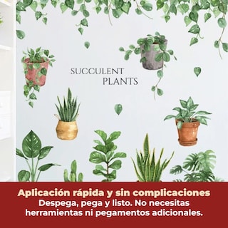 Foto 6 | Foto 6 | Sticker Decorativo Para Pared De Plantas