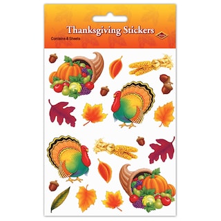 Foto 1 | Foto 1 | Pegatinas Beistle Thanksgiving, 4 Hojas Por Paquete - Venta Internacional.