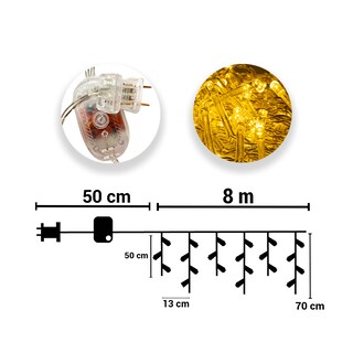 Foto 3 | Foto 3 | Set de 12 pz de Cascada Decorativa con Luz Led Cálida/ 500 Focos/ 8 Funciones