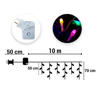 Foto 3 | Foto 3 | Cascada Decorativa Importadora La Merced Paquete 6 Piezas Luz Led Multicolor Pastel 500 Focos Cable Blanco 10 m