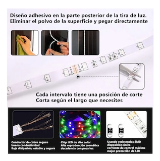 Foto 3 | Foto 3 | Tira de Luces Led Rgb 20 m Kits con Control de 44 Botones Malubero color Negro