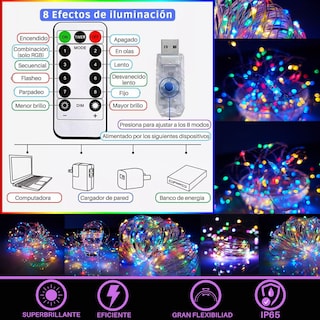 Foto 3 | Foto 3 | Tira de Cobre Led Impermeable Dosyu Dy-dew100 Multicolor 20m