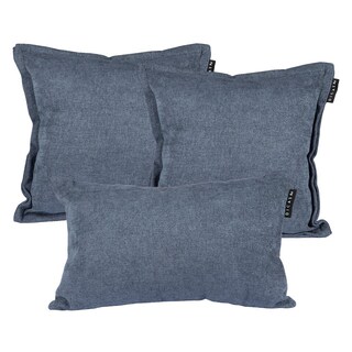 Foto 1 | Foto 1 | Set De 3 Cojines Dicasa Kappa Delta Color Steel Blue (2 Cuadrados + 1 Rectangular)