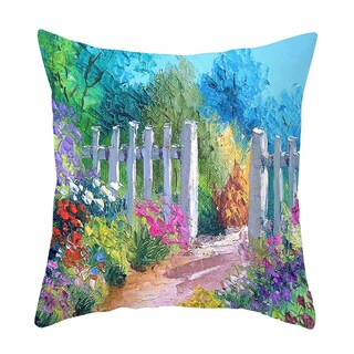 Foto 1 | Foto 1 | Funda De Almohada Huoguo  Pintura Al Óleo Rural De Lavanda  45 Cm X 45 Cm - Venta Internacional.