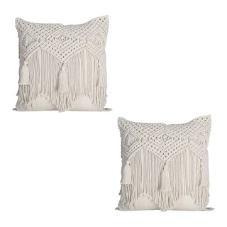 Foto 1 | Foto 1 | Set De 2 Fundas Para Cojín Boho Beige Ilios Innova Hechas A Mano Diseño Artesanal Para Sala O Dormitorio