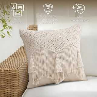 Foto 3 | Foto 3 | Set De 2 Fundas Para Cojín Boho Beige Ilios Innova Hechas A Mano Diseño Artesanal Para Sala O Dormitorio