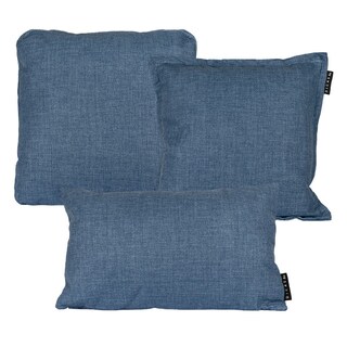 Foto 1 | Foto 1 | Set De 3 Cojines Dicasa Kappa Zita Delta Color Azul Denim(1 Cuadrado + 1 Cuad Gde Y 1 Rect)
