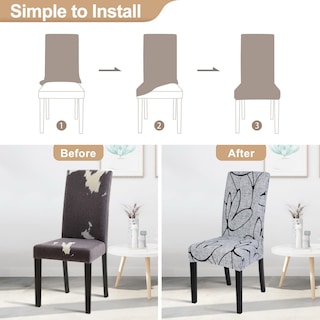 Foto 4 | Foto 4 | Set De 6 Fundas Para Sillas De Comedor Searchi, Color Gris, Color Loto Y Blanco - Venta Internacional.