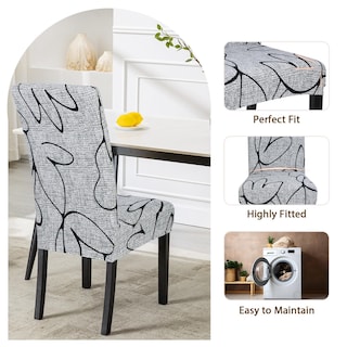 Foto 5 | Foto 5 | Set De 6 Fundas Para Sillas De Comedor Searchi, Color Gris, Color Loto Y Blanco - Venta Internacional.