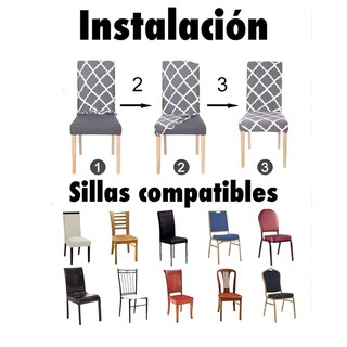 Foto 3 | Foto 3 | Juego De 6 Fundas De Asiento Para Sillas Cuadrille - Venta Internacional.