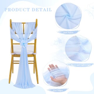 Foto 5 | Foto 5 | Fajas Para Sillas Fanqisi, 32 Unidades, Color Azul Claro Y Transparente - Venta Internacional.