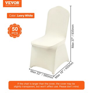 Foto 7 | Foto 7 | Fundas Para Sillas Vevor, Parte Frontal Plana, Poliéster Y Elastano, Color Marfil, 50 Unidades - Venta Internacional.