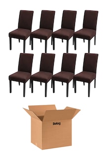 Foto 1 | Foto 1 | Funda para Silla de Comedor Belug Café Lisas Elásticas 8 Piezas