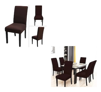 Foto 2 | Foto 2 | Funda para Silla de Comedor Belug Café Lisas Elásticas 8 Piezas