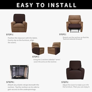 Foto 6 | Foto 6 | Funda De Sillón Reclinable, Fácil De Usar, 100% Impermeable, 4 Piezas - Venta Internacional.