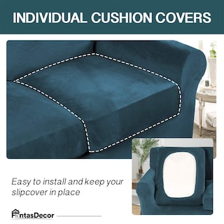 Foto 4 | Foto 4 | Juego De Fundas De Sofá Fantasdecor Velvet Couch De 4 Piezas Para 3 Plazas - Venta Internacional.