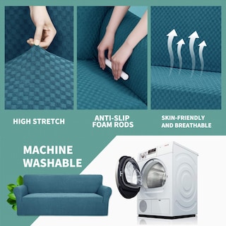 Foto 4 | Foto 4 | Funda de Sofá Elástica YEMYHOM con Diseño Jacquard de Cuadros Grandes - Venta Internacional