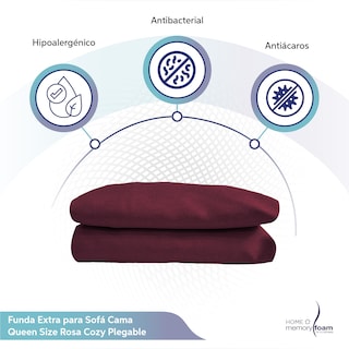 Foto 5 | Foto 5 | Funda Extra  Sofá Cama Cozy Queen Size Rosa