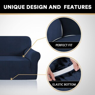 Foto 3 | Foto 3 | Funda Elástica Princedeco Para Sofá De 3 Cojines Azul Marino - Venta Internacional