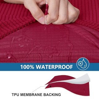 Foto 2 | Foto 2 | Funda De Cojín Hyha Para Sofá Seccional Impermeable, Color Rojo Vino - Venta Internacional.