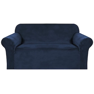 Foto 1 | Foto 1 | Sofá De Dos Plazas De Terciopelo Elástico H.versailtex De Slipcover, Azul Marino - Venta Internacional.