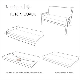 Foto 7 | Foto 7 | Fundas De Futón Lane Linen, Tamaño Completo, 100% Algodón, Azul Oscuro - Venta Internacional.