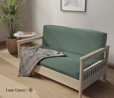 Foto 3 | Foto 3 | Fundas De Futón Lane Linen, Tamaño Completo, 100% Algodón, Color Verde Granito - Venta Internacional.