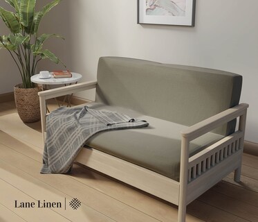 Foto 2 | Foto 2 | Fundas De Futón Lane Linen, Tamaño Completo, 100% Algodón, Plateadas - Venta Internacional.